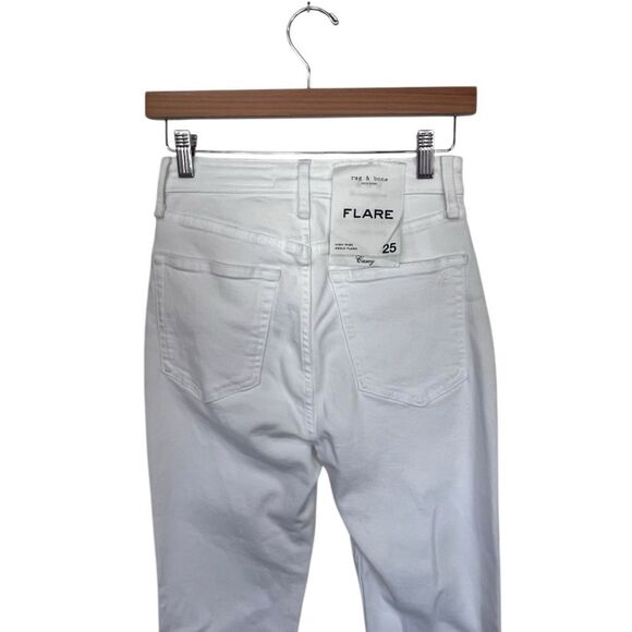 NWT Rag & Bone | Casey High Rise Ankle Cropped Flare White 25 - Picture 9 of 16